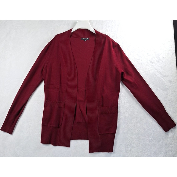 Redhotype Cardigan Women’s Medium M Open Front Pockets Light Maroon - Picture 5 of 5